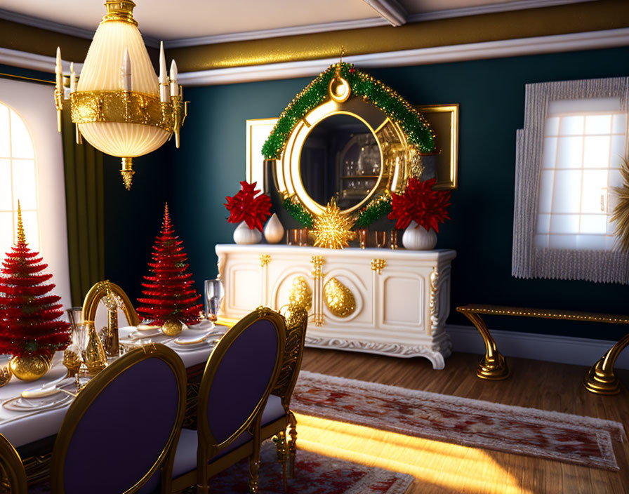 "Bohemia Luxe: Dining Room -Red and Teal"