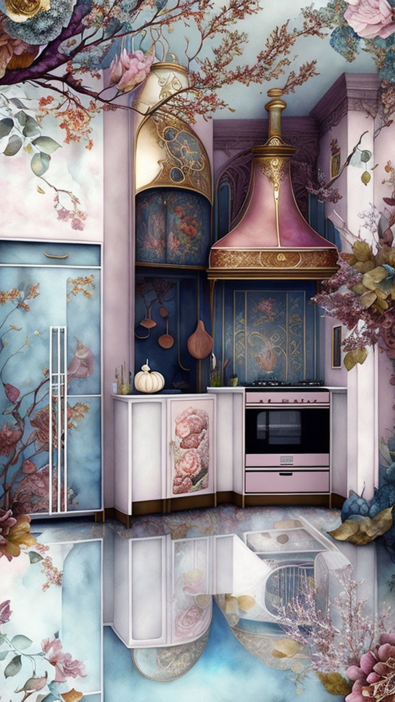 "Whimsical Opulence: Elevating Kitchen Dreams-14"