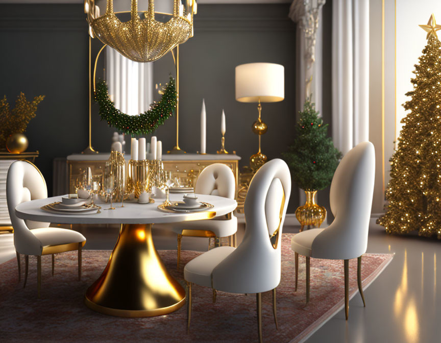 "Bohemia Luxe: Dining Room in Deep Grey-Green"