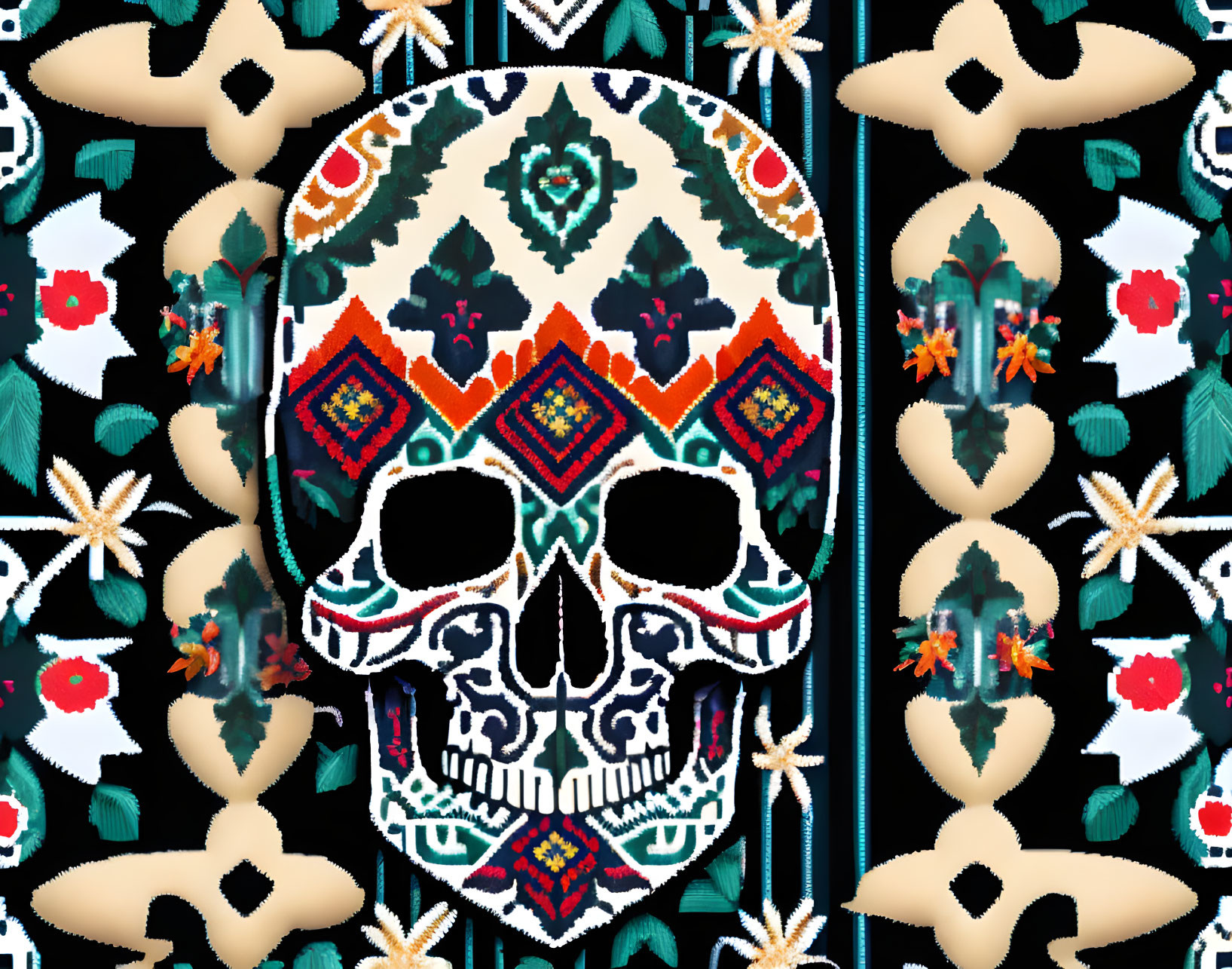 skull textile pattern