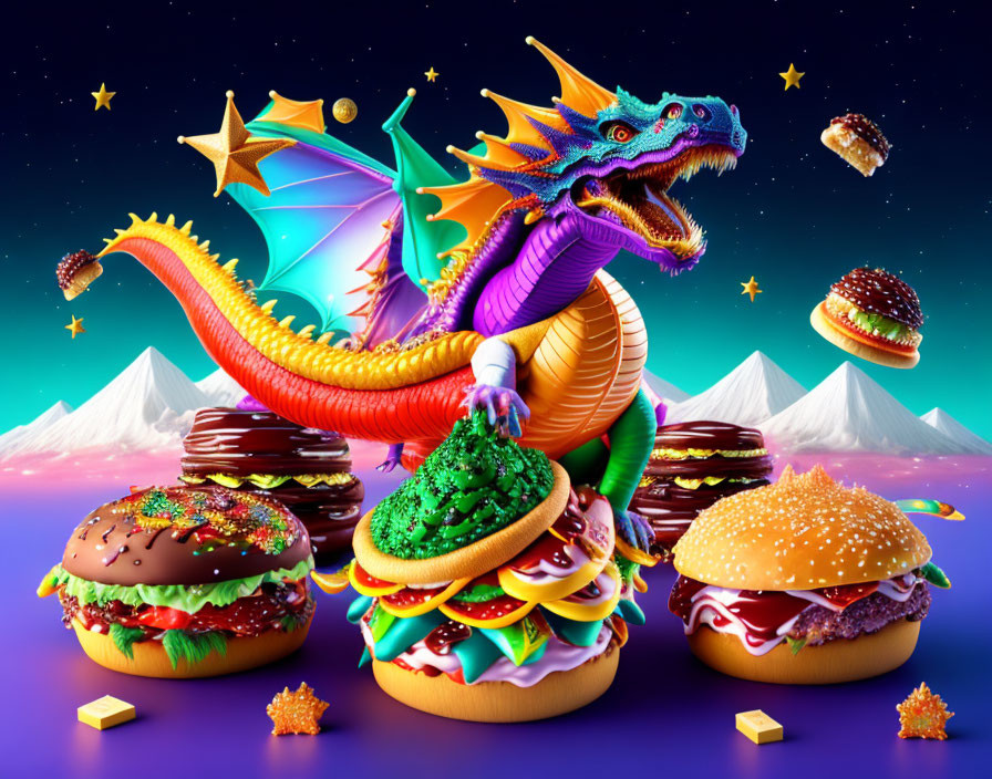 The dragon attacks junk food