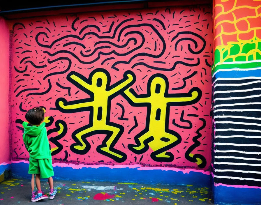 graffiti in the style of keith haring