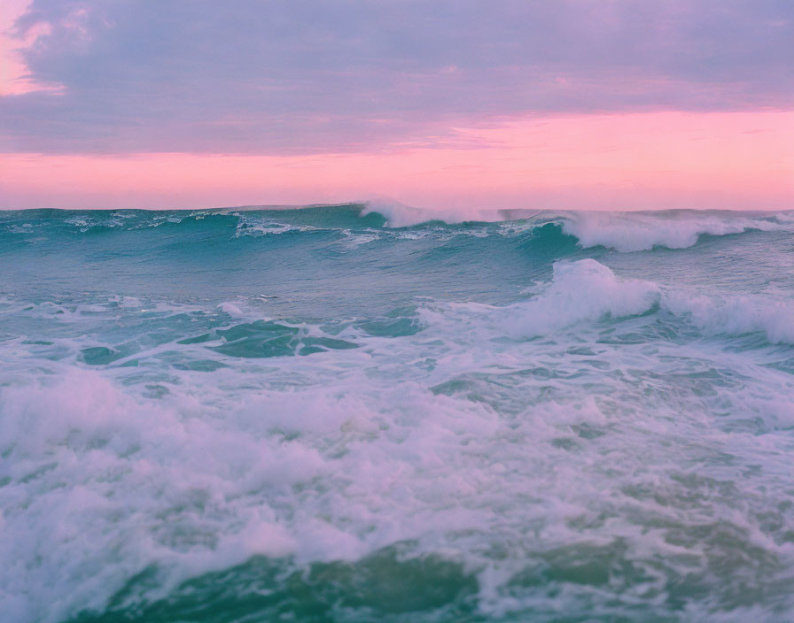 ocean waves in early evening