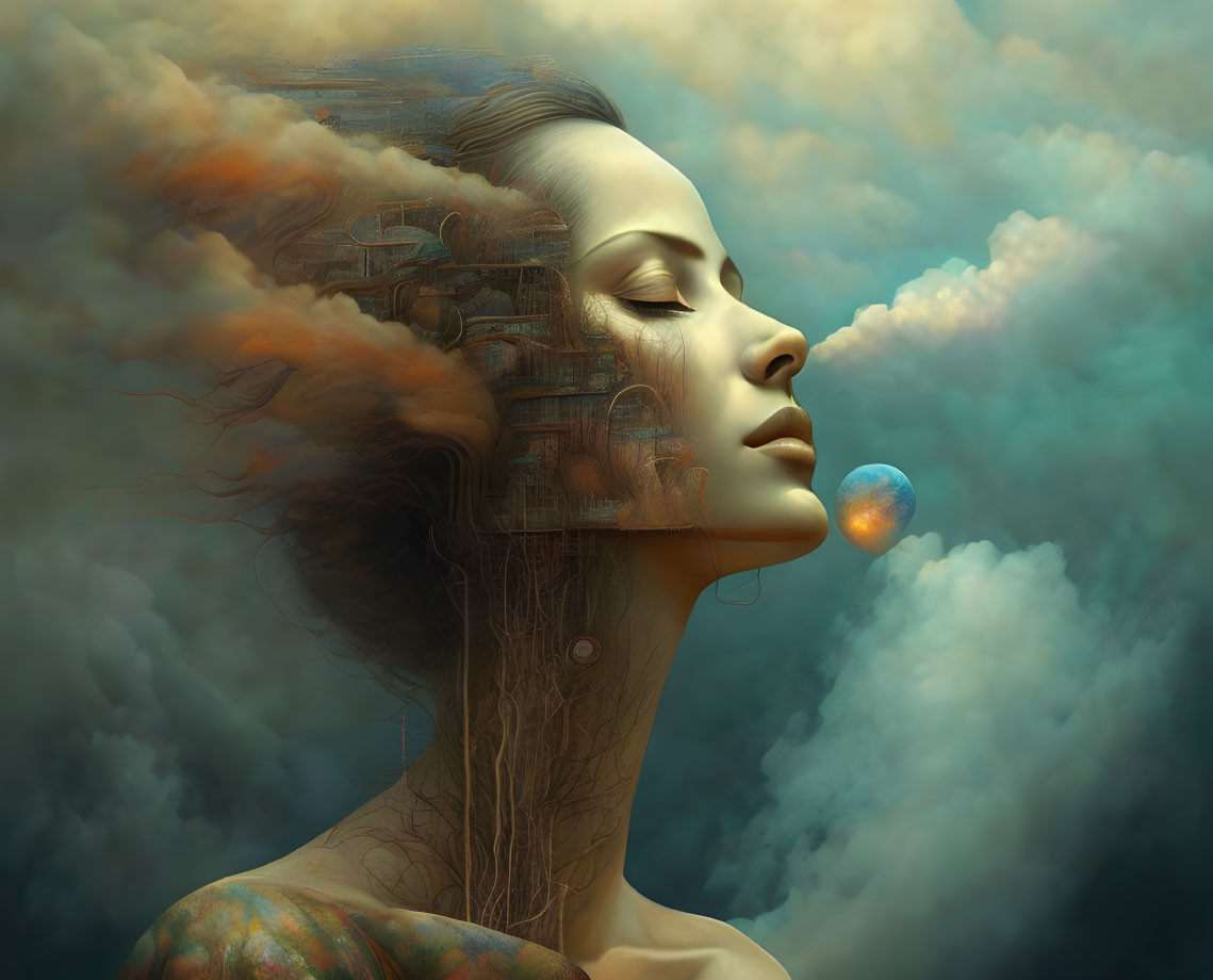 Deep Dreaming with her head in the clouds