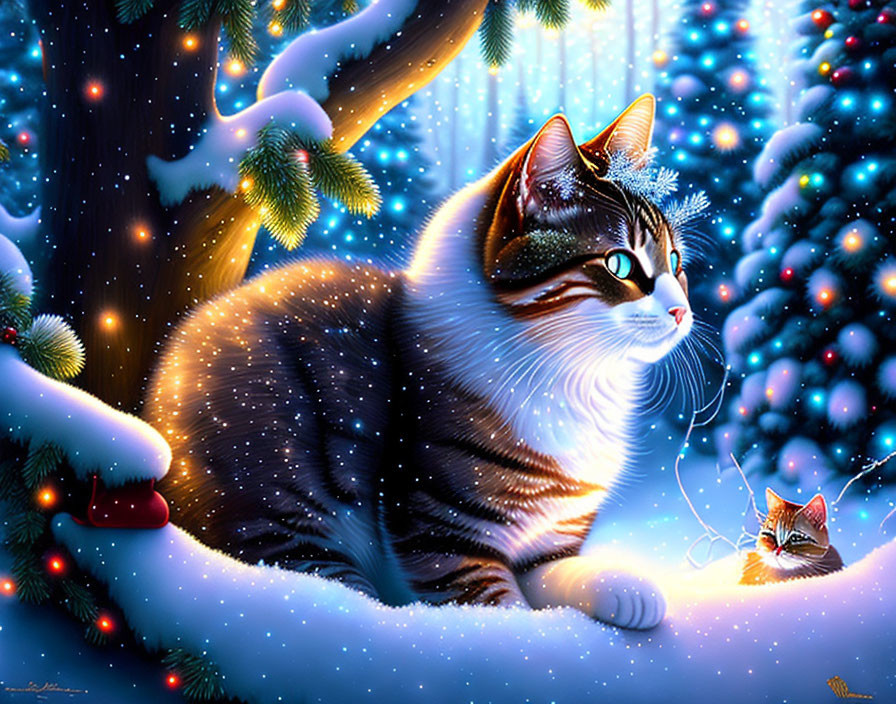 snowy cat