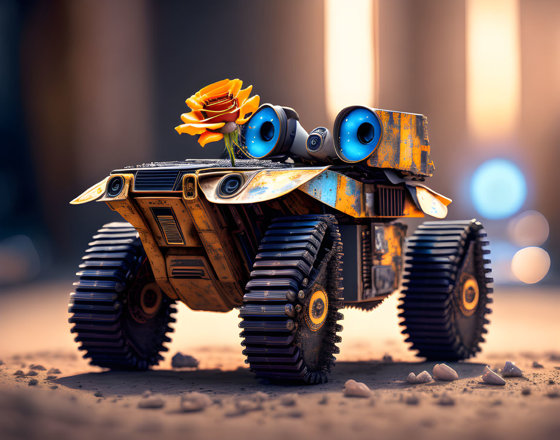 Foto de 1 WallE, WALL-E, (tirada com uma rosa)
