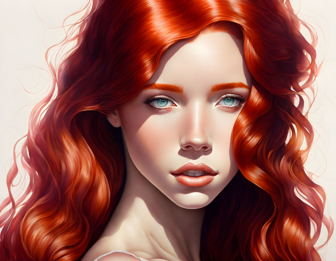 Beleza misteriosa, mulher de cabelos vermelhos
