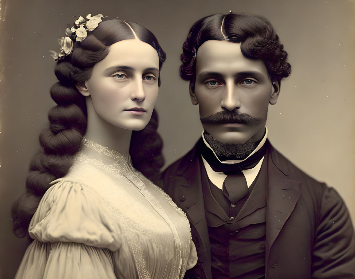 beautiful girl and 19th century man on the left