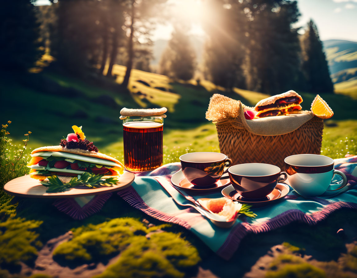Picnic on a nature