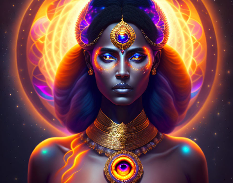woman with astral eyes representing a divine
