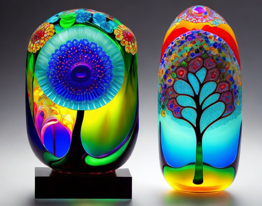 Coloured Glass Sculptures