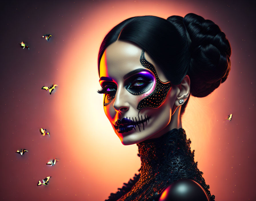 halloween woman with 2023 background