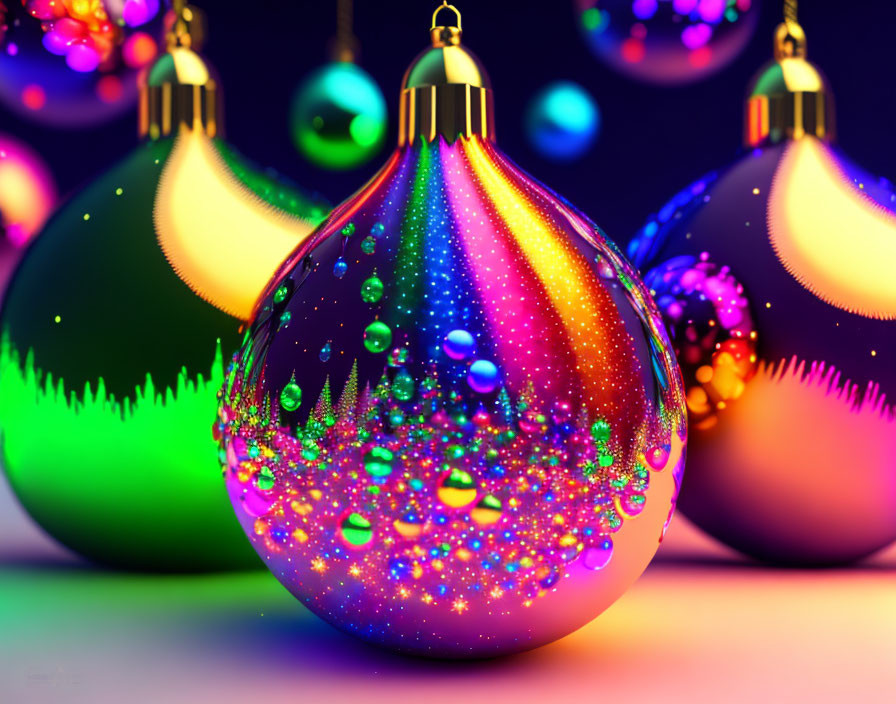Christmas tree with lights and colorful balls