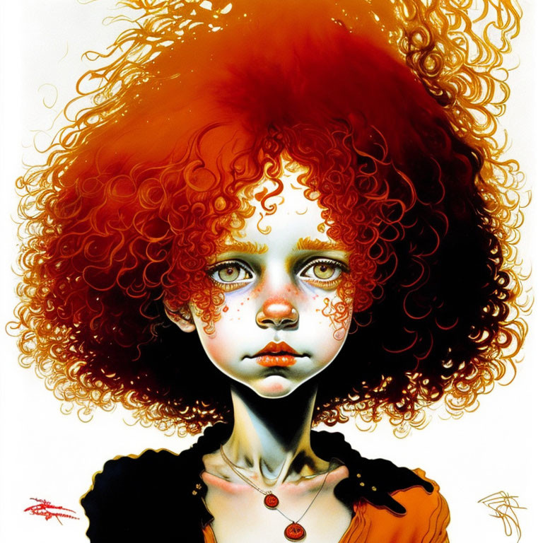 Little red curly hair girl #112