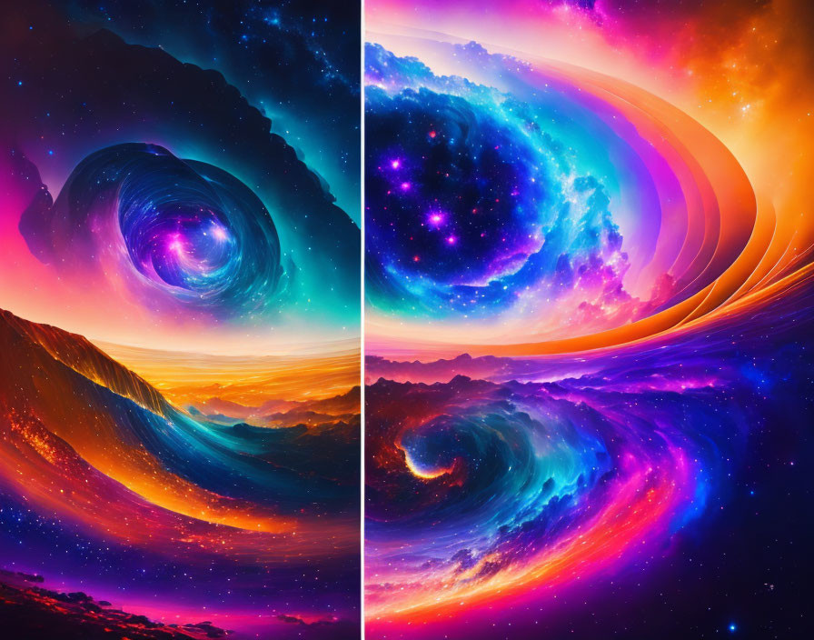 Surreal universe explosion of colors 