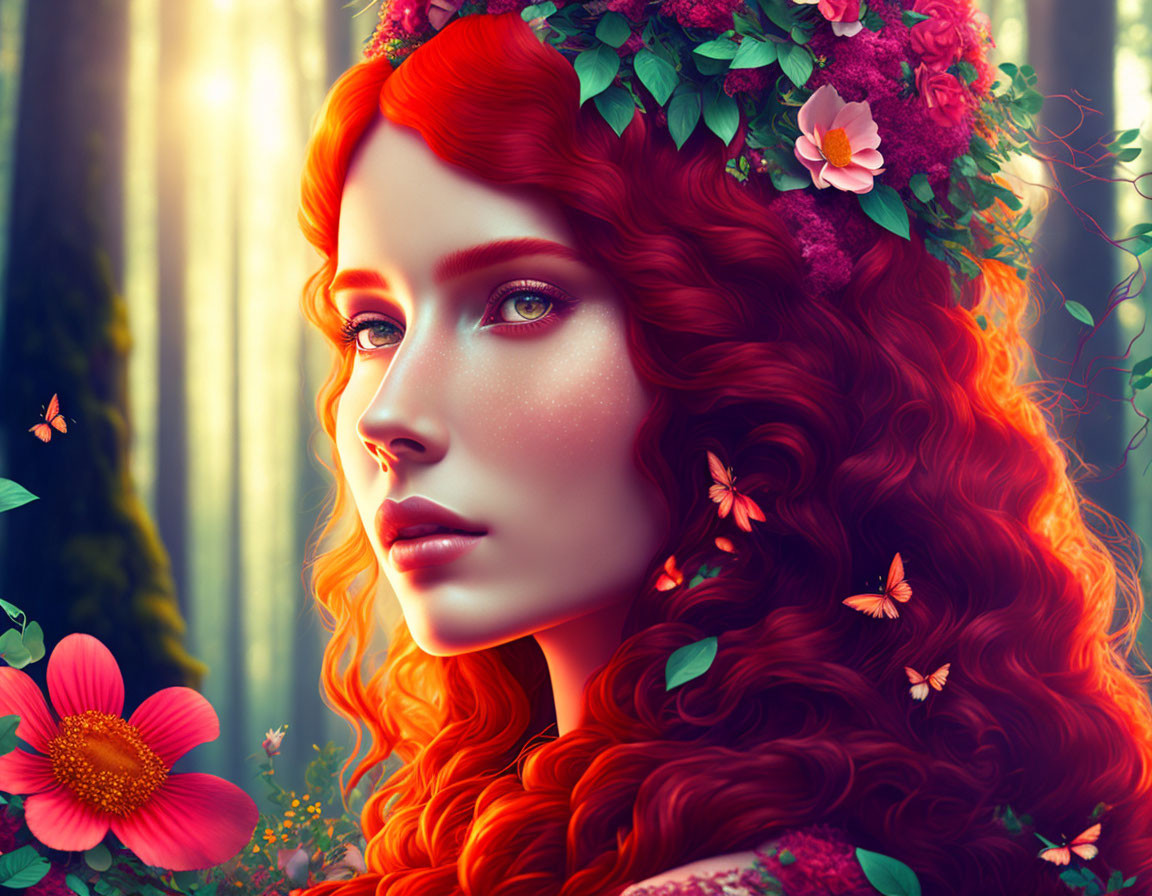 Ethereal Red Head Goddess of the Forest 