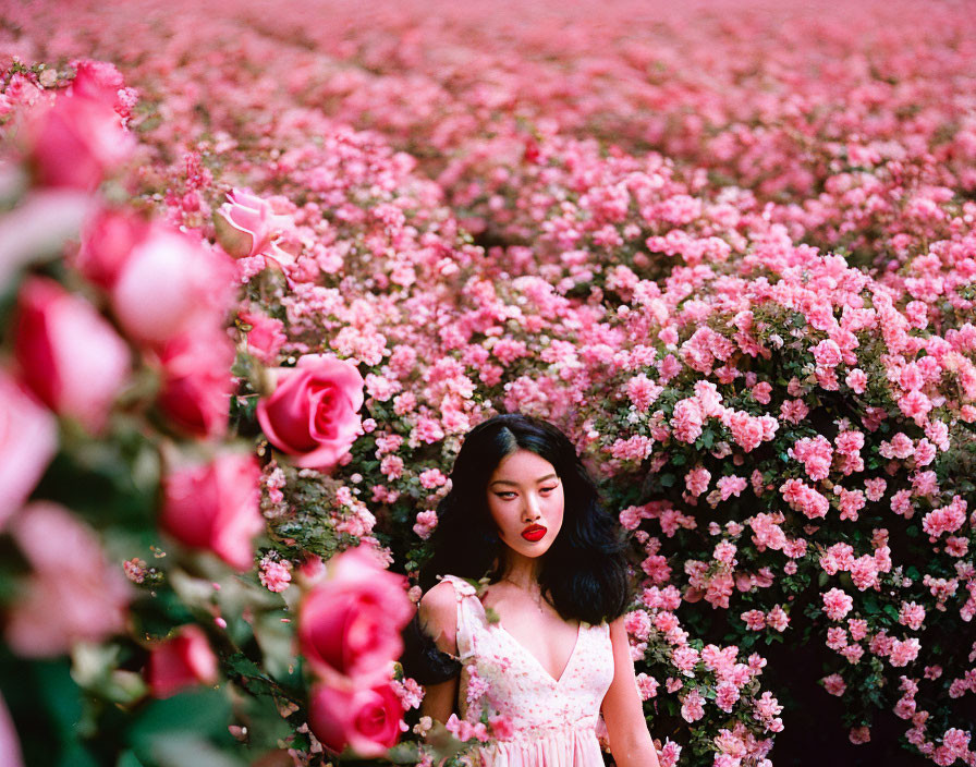Girl in a Rose Garden