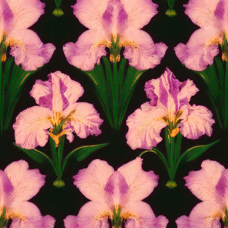 Art nouveau Iris flower pattern