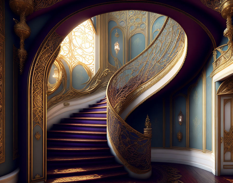 Art Nouveau staircase. 