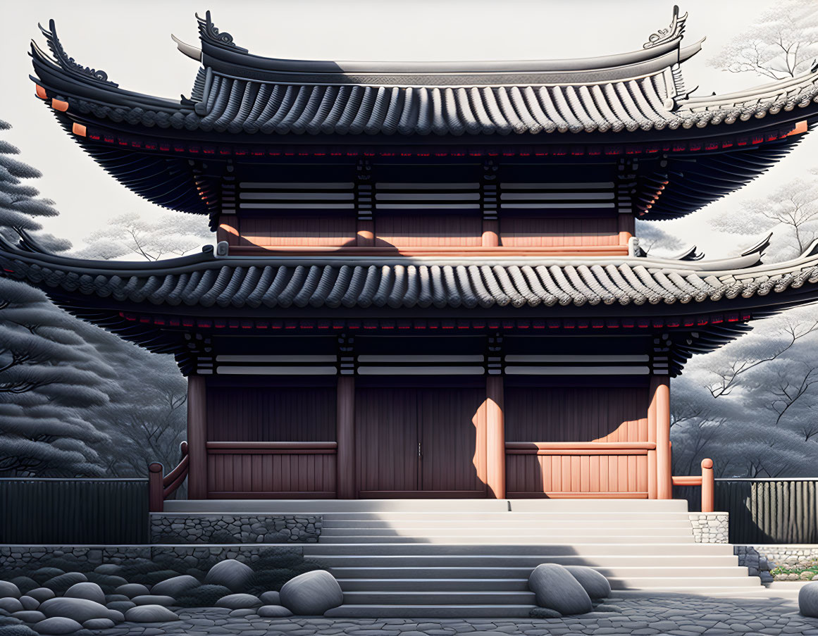 Traditional Korean house. 