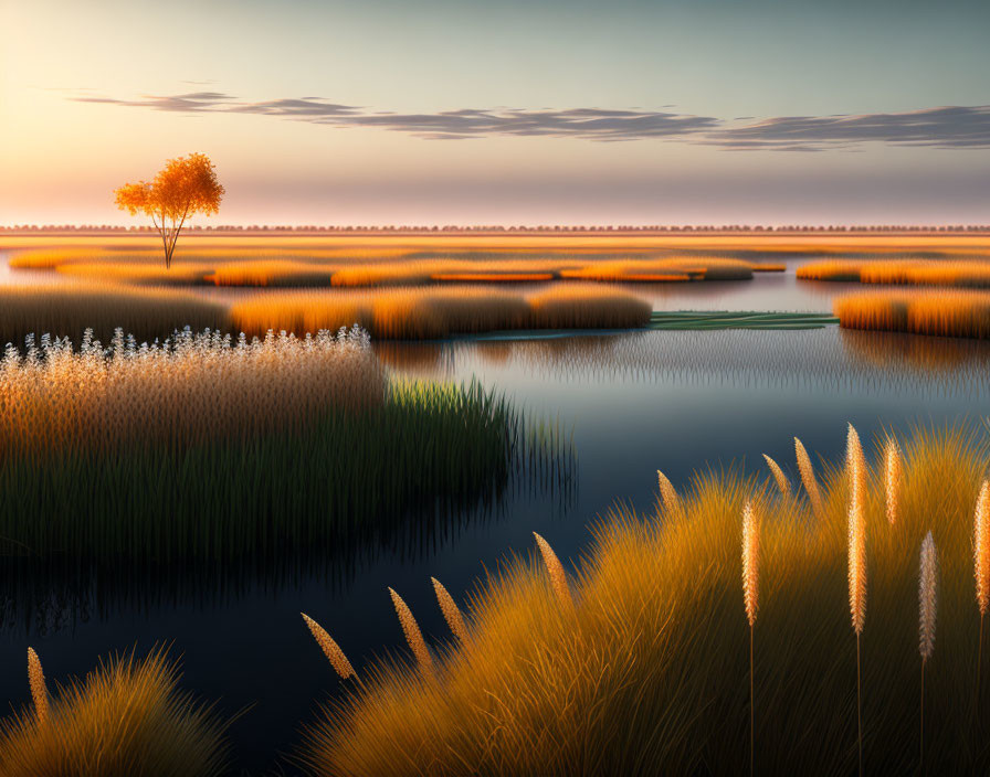 Morning in the marshes.