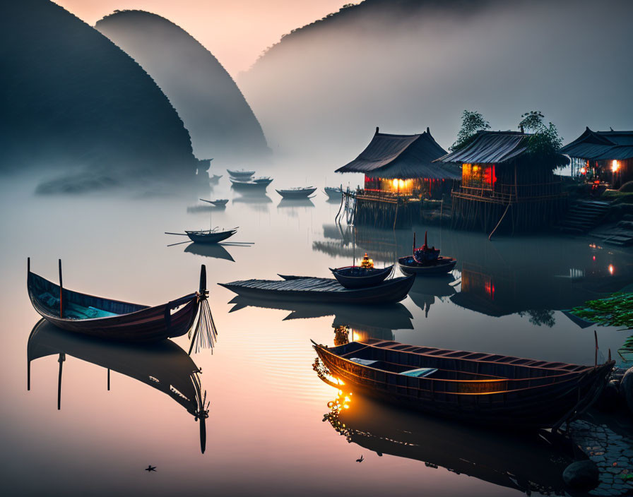 Vietnamese fishing village. 