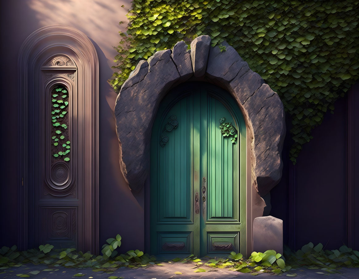 A stone, a leaf, an unfound door.