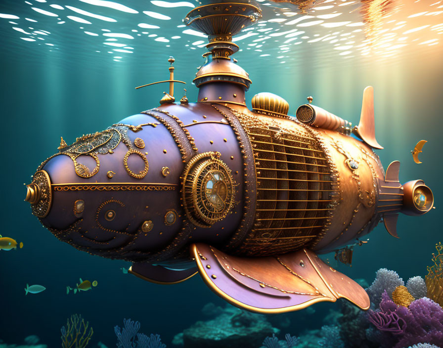 Steampunk submarine. 