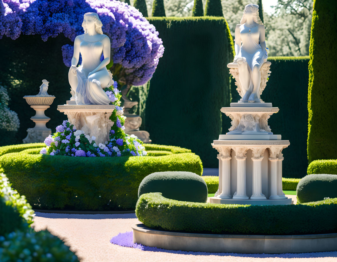 Topiary Garden With Statues