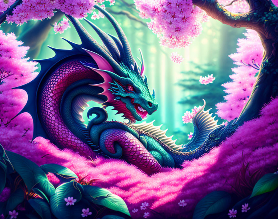 Dragon in cherry blossom