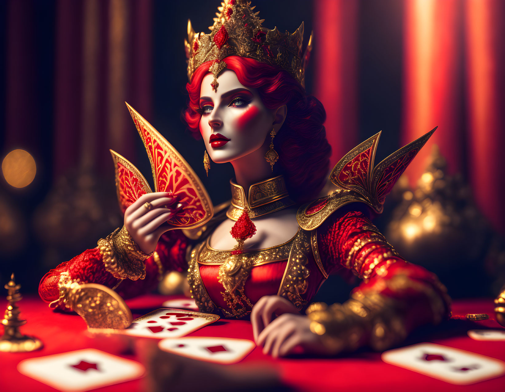 A digital Red Queen commanding an army   playing c