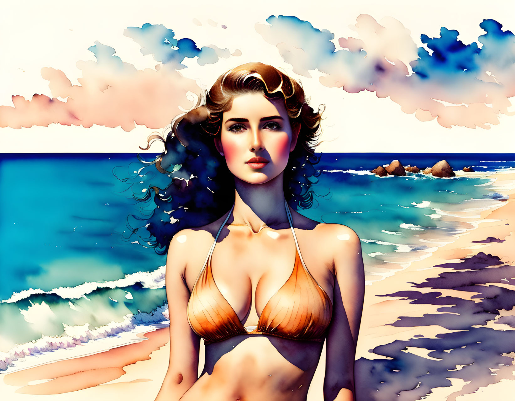 A bikini Female at Beach 
