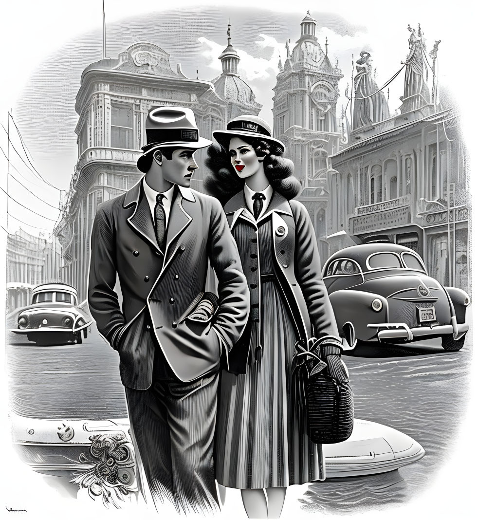 vintage man and woman