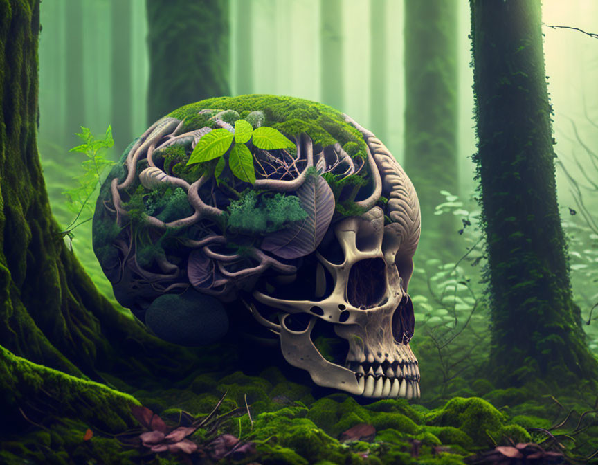 A human brain in the forest 