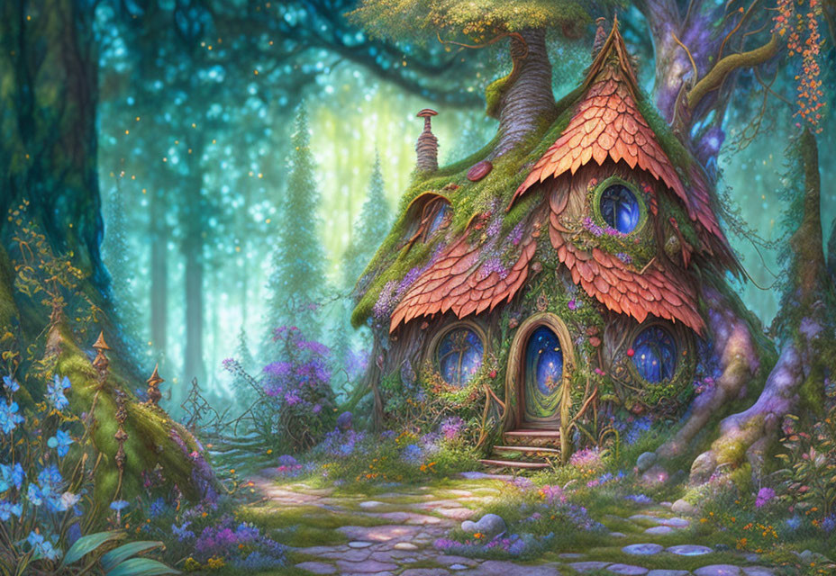 Fantastic faerie house in the forest