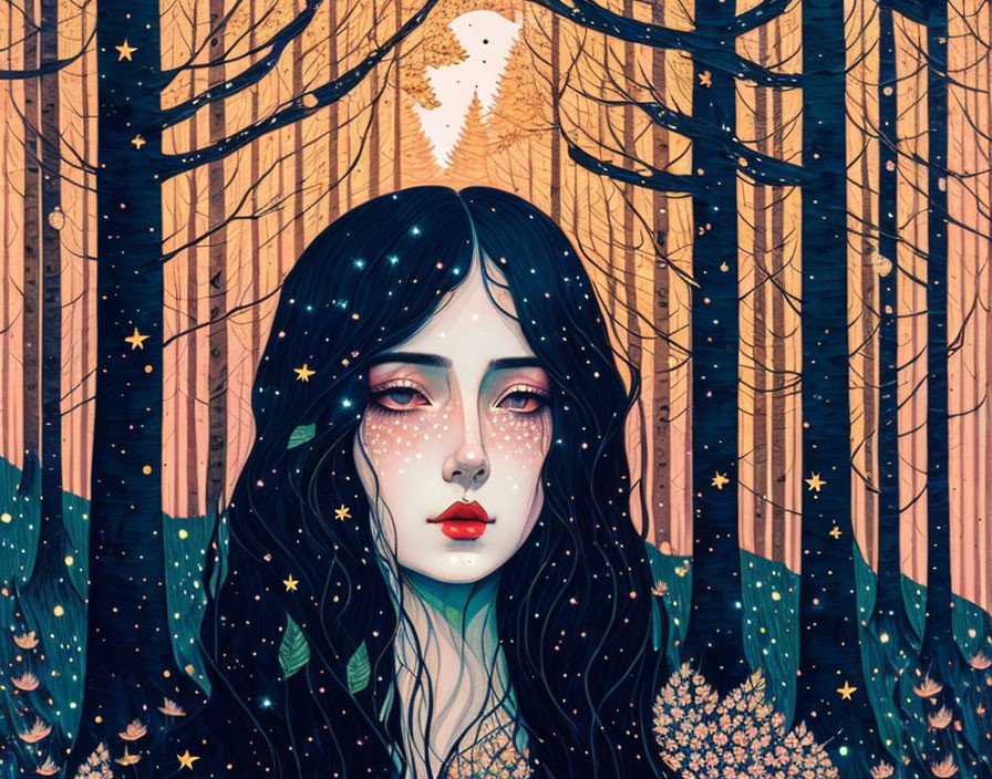 A beautiful maiden lost in the woods.