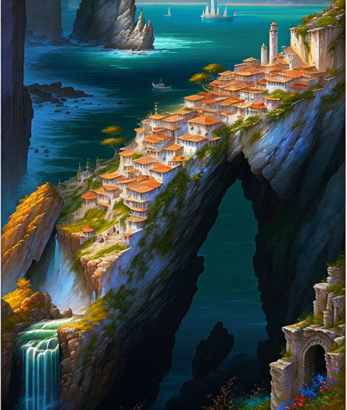 A village in the cliff