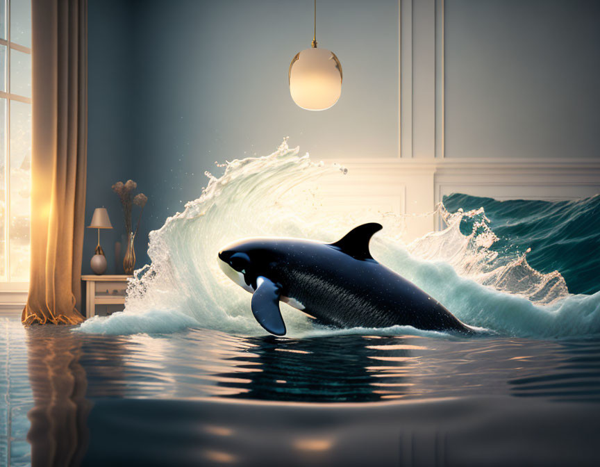 Baby Orca in the living room. 