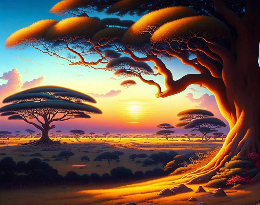 Africa's golden sunset (savannah)