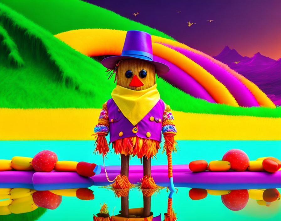  scarecrow in bright colors