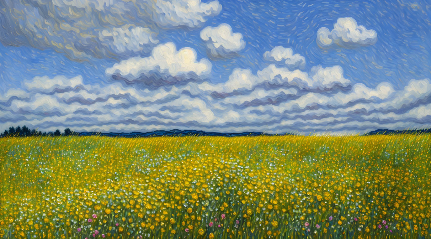 Clouds over a meadow