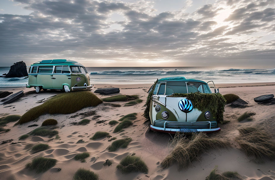 Abandoned VW Van on the Beach