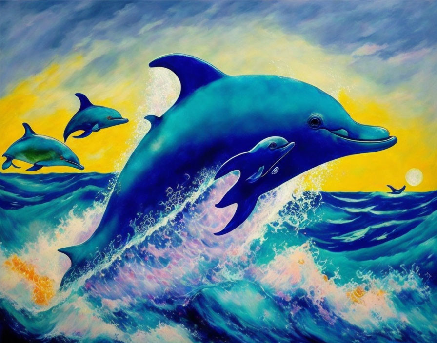 Dolphins Like Marc Chagall 