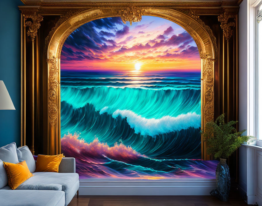 Cool waves ouside a window