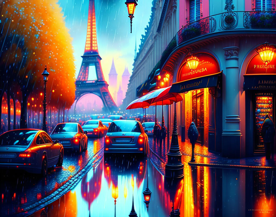 Paris in rain