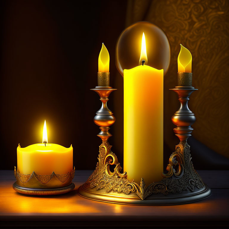yellow-orange candle