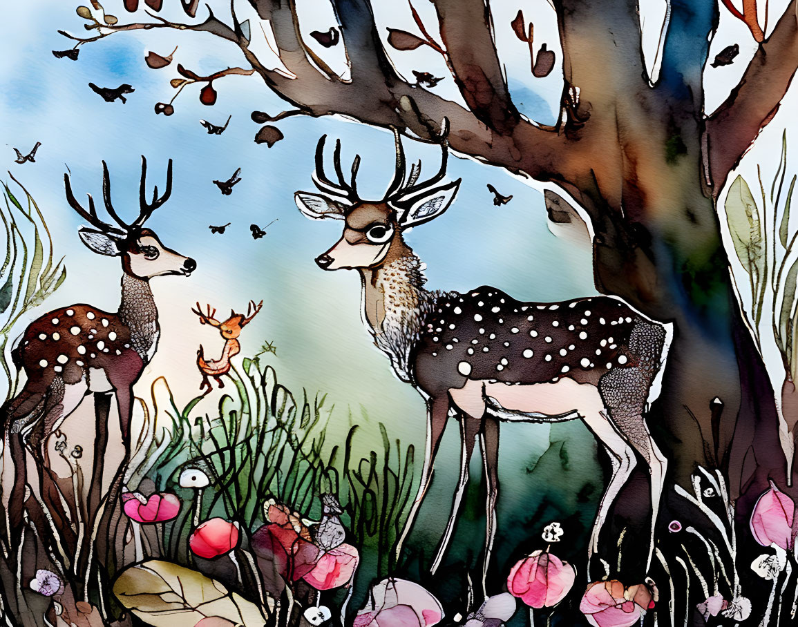 Deers in the forest