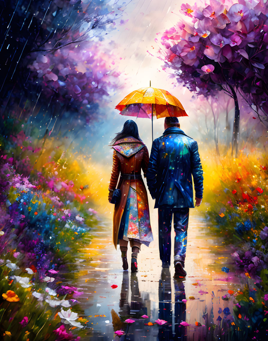 wandeling in de regen