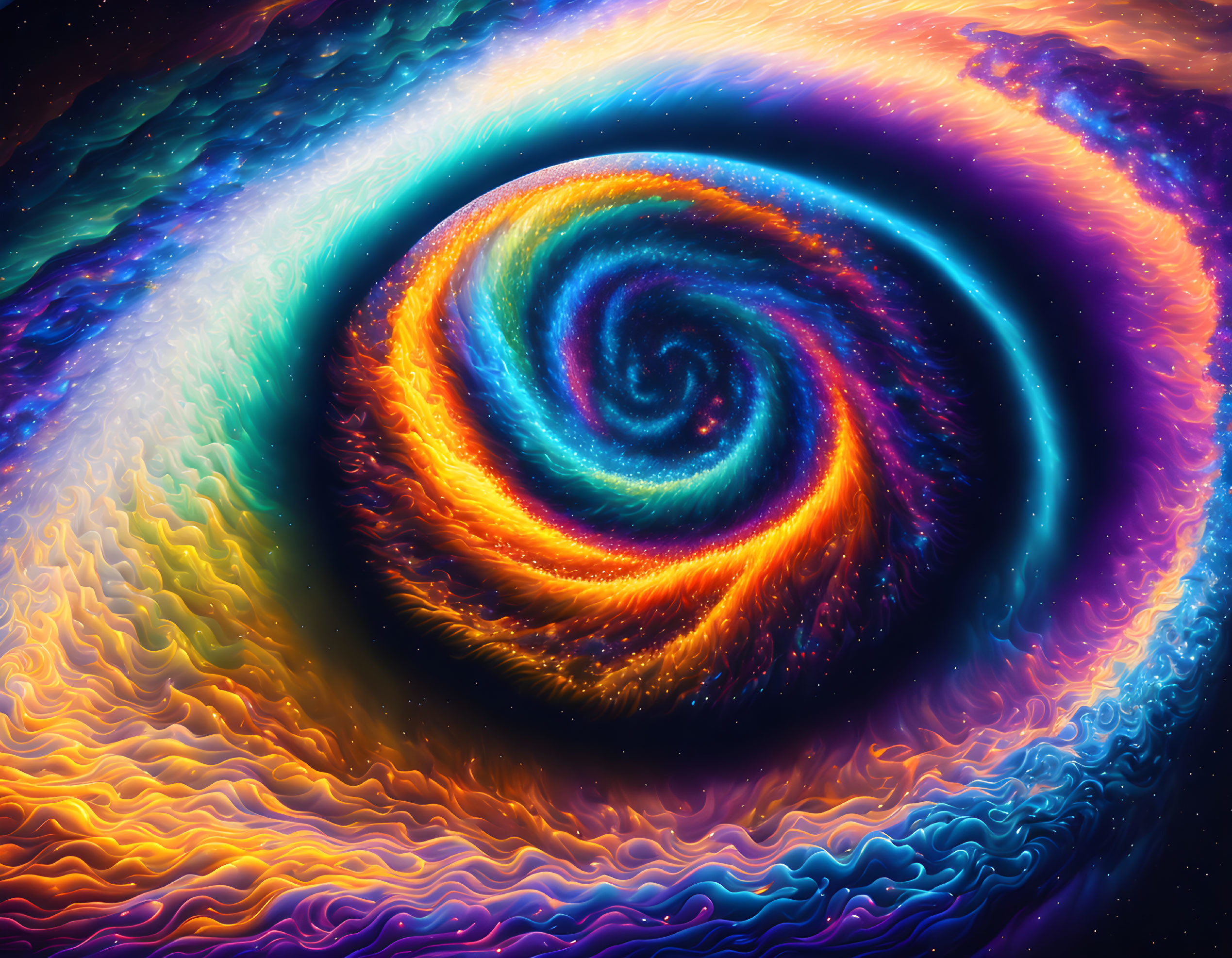 Universe in swirling movement 