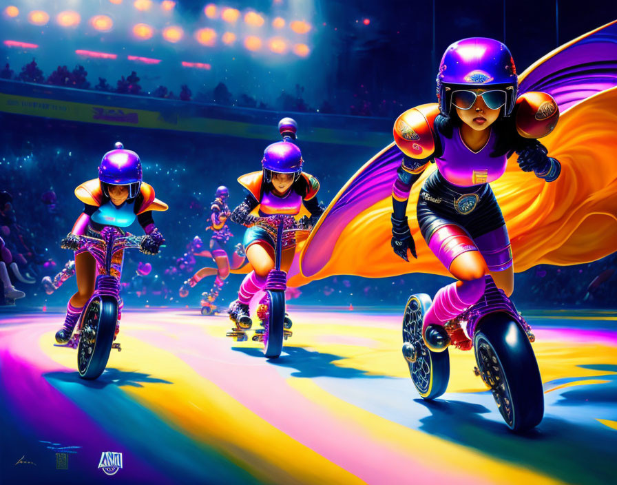 Colorful roller derby